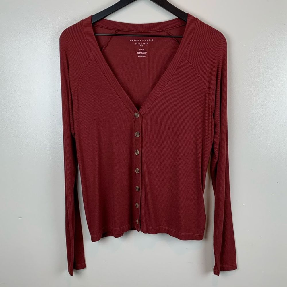 American Eagle Soft & Sexy Rib Long Sleeve Large